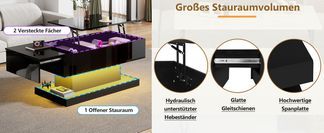 Stylisher Couchtisch mit cleverem Stauraumkonzept