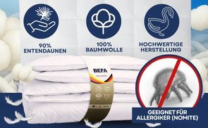 Hochwertige Füllung mit 90 % Daunen
