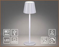 Mobile Tischlampe mit Akku Betrieb