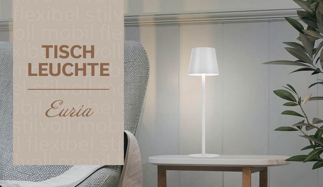 Weiße Akku Tischleuchte im stilvollen Design