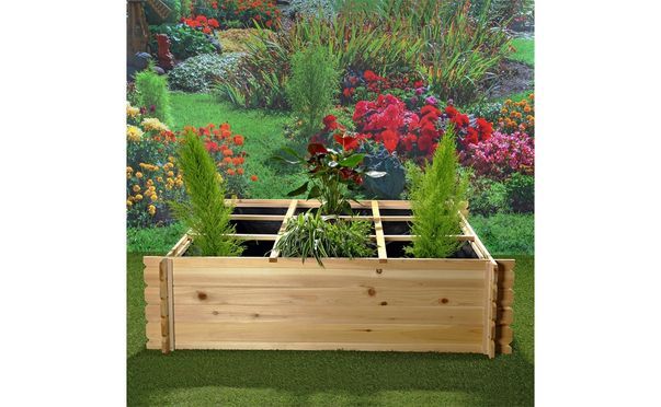 Modernes Hochbeet für ein farbenfrohes Blumenmeer