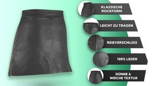 Lederrock mit vielen Funktionen für Damen