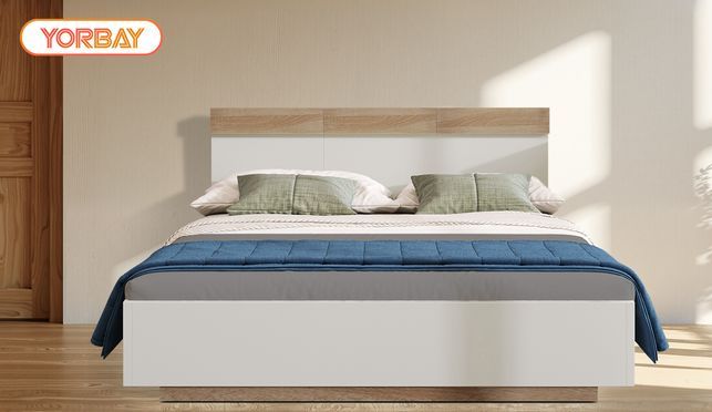 Doppelbett Holzbett mit Kopfteil aus Bettgestell & Lattenrost