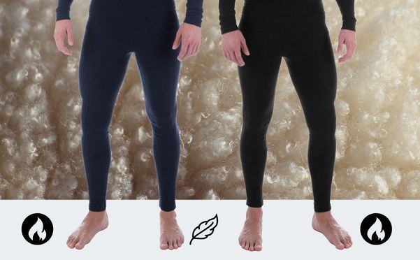 Herren lange Thermo Unterhose aus Merinowolle Mix