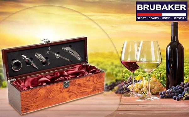 Elegantes Sommelier Set für Weinliebhaber in moderner Edelholz Optik