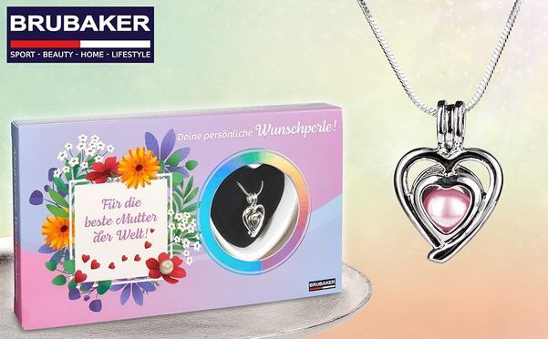 Wunschperle mit Anhänger in Form eines Herzens