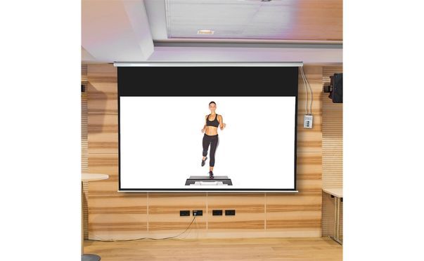 Leinwand für Beamer, Heimkino, Büro, Projektoren, 300 x 169 cm, 121 Zoll, ideal für HD-TV mit Motor 