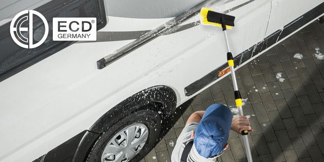 ECD Germany Autowaschbürste mit Teleskopstiel von 130 300 cm ausziehbar