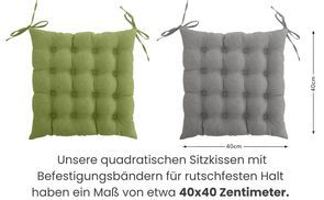 Gepolsterte Sitzkissen in quadratischer Form