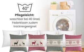 Kissenhülle und Kissenfüllung von wometo richtig waschen