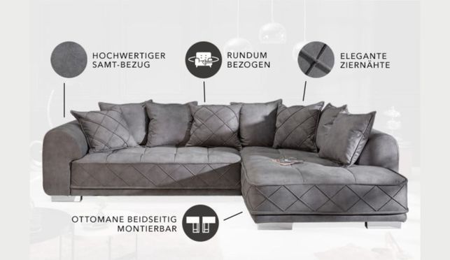 Dein neues, modernes Sofa - inkl. Kissen!