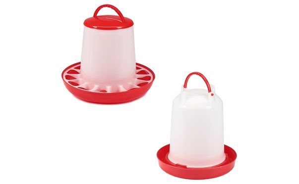 Set bestehend aus: 1,5KG Futterspender und 1,5L Geflügeltränke 