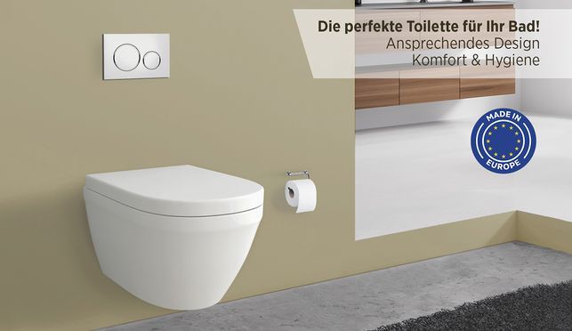 SPÜLRANDLOSES WC MIT BIDET FUNKTION & WC SITZ MIT ABSENKAUTOMATIK