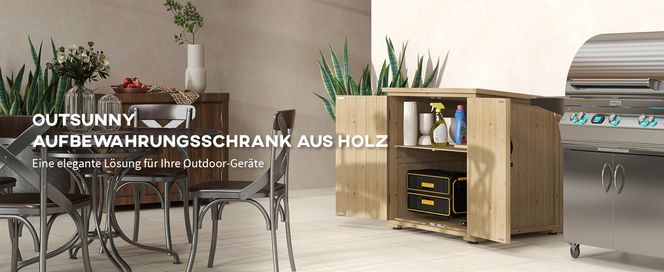 Outsunny Aufbewahrungsschrank aus Holz