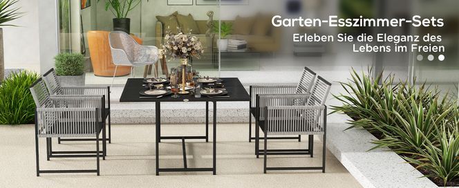 Gartenmöbel Set mit 4 Klappstühlen