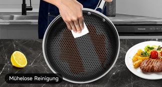 Einfach zu reinigende Edelstahl Bratpfanne