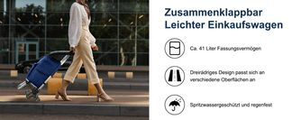 platzsparende Lagerung des Trolleys.
