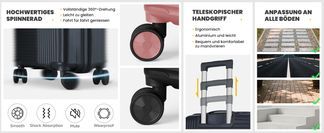 360° Drehrollen ausgestattet