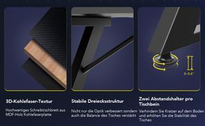 Z FORM STABILES DESIGN und KOHLEFASER OBERFLÄCHE