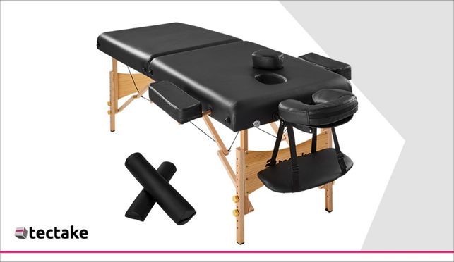 800003 2 Zonen Massageliege mit 7,5cm Polsterung und Holzgestell