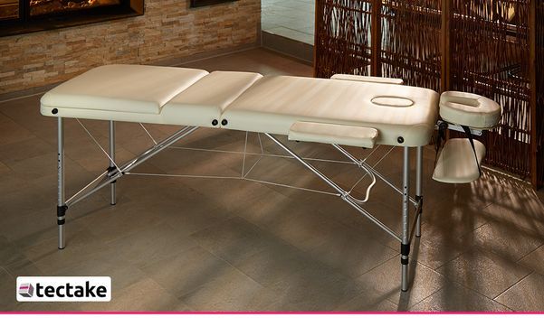 3 Zonen Massageliege mit 5cm Polsterung und Aluminiumgestell