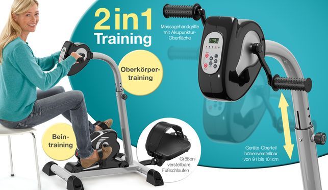 Arm und Beintrainer aktiv >2in1< mit Motor für gelenkschonendes Bewegungstraining