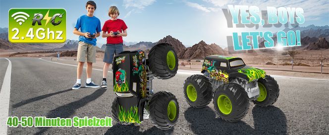 Monstertruck Ferngesteuert mit 2 Akkus & Spektakulären Stunts