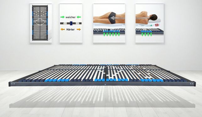 Lattenrost mit umfangreicher, orthopädischer Härteeinstellung