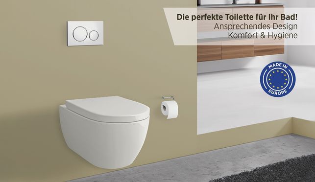 SPÜLRANDLOSES WC MIT BIDET FUNKTION & WC SITZ MIT ABSENKAUTOMATIK