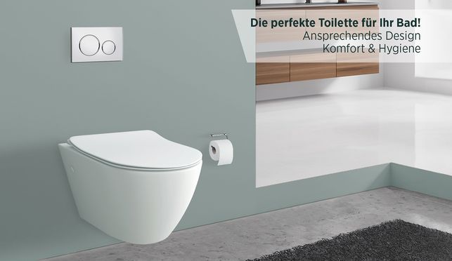 SPÜLRANDLOSES WC MIT NANO UND WC SITZ MIT ABSENKAUTOMATIK