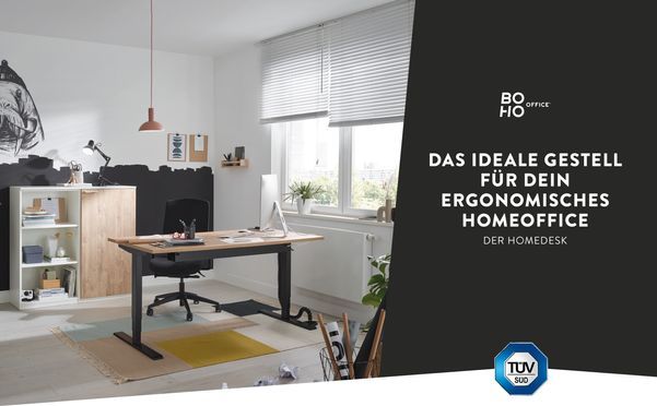 boho office® Homedesk - Höhenverstellbarer Schreibtisch