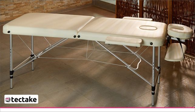 2 Zonen Massageliege mit Polsterung und Aluminiumgestell