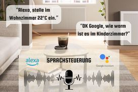 Steuerung per Thermostat, App & Sprache