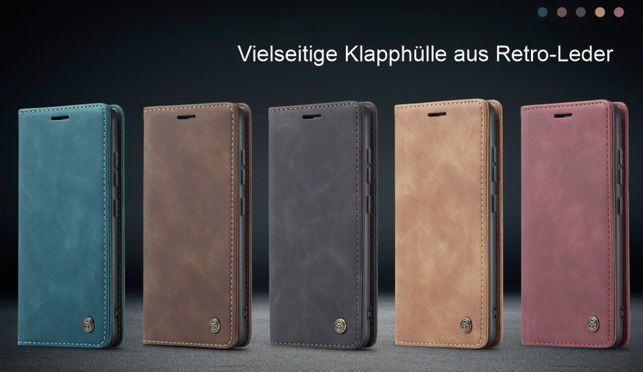 Vielseitige Premium Klapphüllen mit Kartenfach, Standfuß und Magnetverschluss