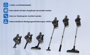 Flexible Reinigung dank 3 Aufsatzbürsten