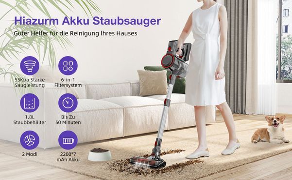 Hiazurm Kabelloser staubsauger,für ein intelligentes und komfortables Leben.
