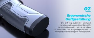 Ergonomischer Griff – Komfortable Einhandbedienung