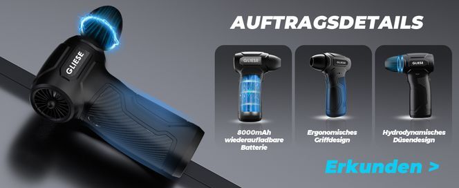 Leistungsstarkes, vielseitiges Luftstaubgebläse – kabellos, präzise und umweltfreundlich