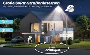 Große Reichweite: bis 2200 ft² bei 3–8 m Höhe