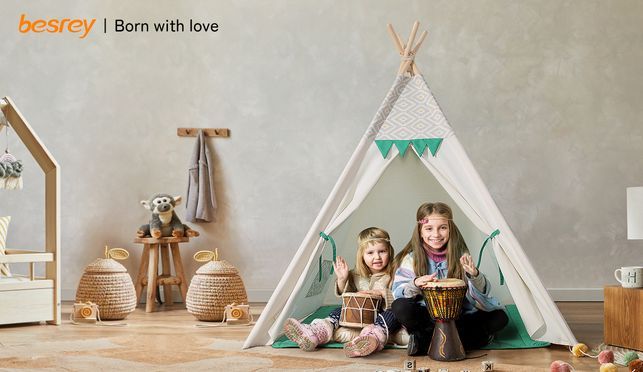 besrey Spielzelt Tipi Zelt für Kinder