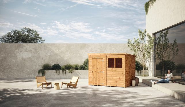 Ultramodernes Gartenhaus mit Pultdach