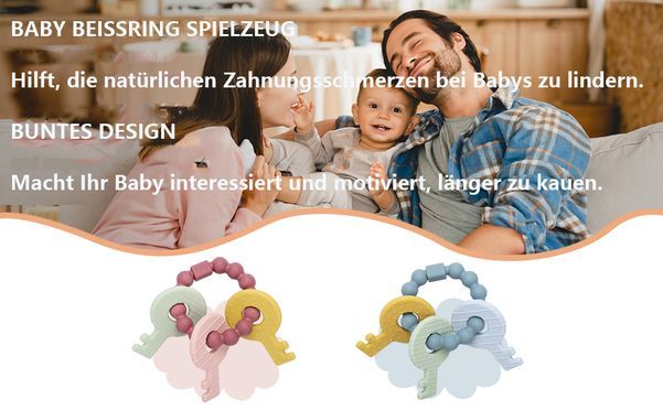 Silikon Schlüsselbeißring für Babys – Must Have für Zahnungsschmerzen!