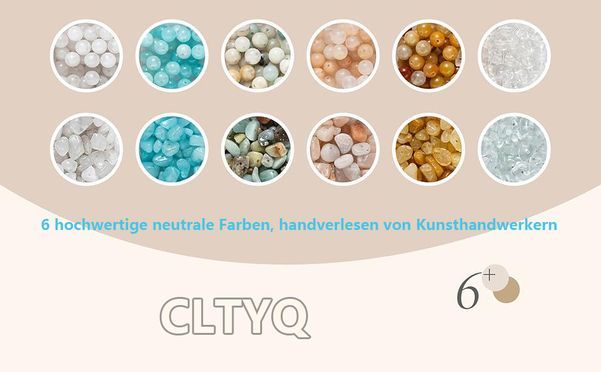 Naturstein Perlenset für Armbänder – 6 Farben, ideales Weihnachtsgeschenk