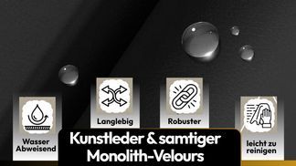Pflegeleichter Bezug aus Kunstleder & Monolith Velours