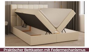 Integrierter Bettkasten mit Federmechanismus
