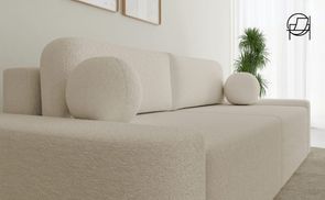 Weiche Kissen und strukturierte Oberfläche im Detail