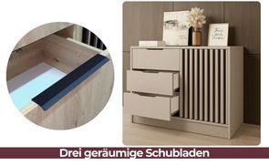 Drei geräumige Schubladen