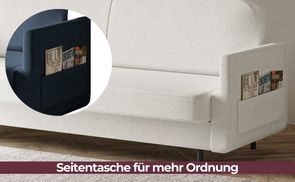 Seitentasche für mehr Ordnung