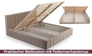 Integrierter Bettkasten mit Federmechanismus