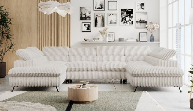 Sofa mit Schlaffunktion, mit Bettkästen und verstellbaren Kopfstützen